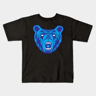 Blue Grizzly Bear Mascot Kids T-Shirt